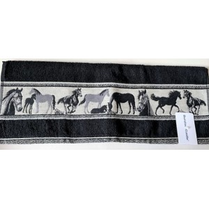 Hand- en Theedoek - Paarden - Zwart